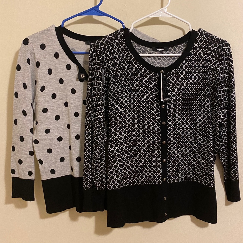 Two NWT Premise Black and Gray Sweaters ✨